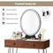 Makeup Dressing Table Included Soft Cushion Seat Stool with 3 Lighting Modes and 2 Large Drawers